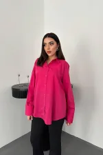Toptan Fuşya Poplin Gömlek
