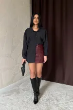 Chemise décontractée noire en gros