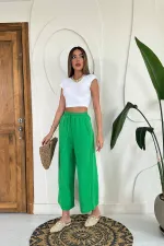 Pantalon en lin vert en gros