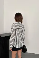 Chemise rayée noire en gros