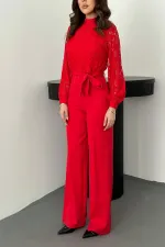 Combinaison en dentelle rouge en gros