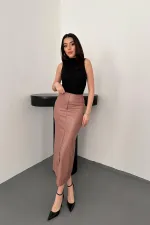 Toptan Pudra Yırtmaçlı Süs Patlı Etek