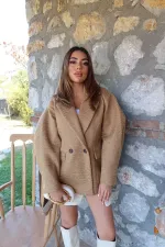 Toptan Camel İki Düğmeli Manto