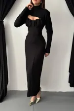 Robe noire à bonnets en gros