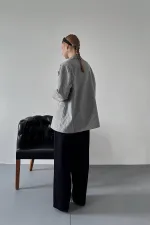 Veste oversize à rayures grises en gros