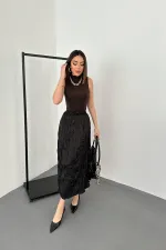 Toptan Siyah Kraşlı Etek