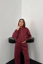 Combinaison de plongée bordeaux à fermeture éclair en gros