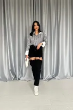 Toptan Siyah Askılı İki Parça Jeans Pantolon