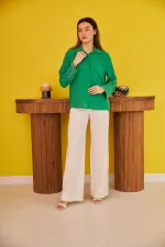 Chemise Jessica Stone verte à poignets larges en gros