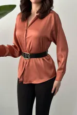 Toptan Kiremit Saten Gömlek