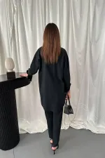 Ensemble chemise noire et pantalon à pression en gros