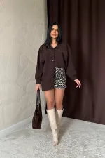 Chemise décontractée marron en gros