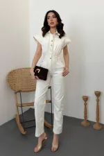 Salopettes en denim gabardine blanche en gros ..