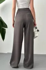 Pantalon confort plissé fumé en gros