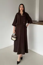 Toptan Kahverengi Askılı Elbise Ve Gömlek