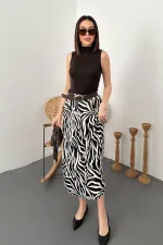 Jupe élastique en satin noir en gros