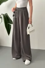 Pantalon confort plissé fumé en gros