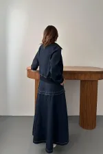 Toptan Mavi Ribanalı Kot Takım