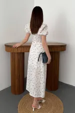 Toptan Lila Çiçekli Yazlık Elbise