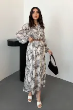 Toptan Siyah Biye Detaylı Elbise