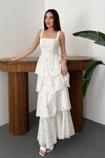 Wholesale Pink Layered Back Tie Dress