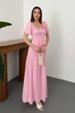 Toptan Pembe Gipeli Keten Takım