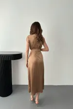 Wholesale Helen Dress with Mink Skirt and Slit
