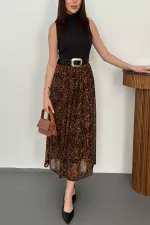 Robe léopard noire en gros avec jupon