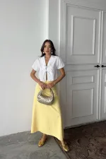 Toptan Beyaz Yakası Dantelli Gömlek