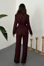 Toptan Bordo Kolları Dantelli Takım