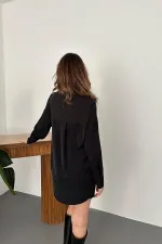 Chemise à lacets patchwork Jessica noire en gros