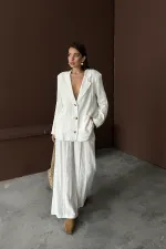 Toptan Beyaz Oversize Müslin Takım