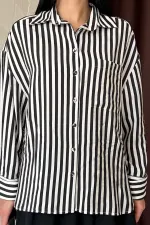 Toptan Siyah Çizgili Gömlek