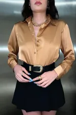 Toptan Camel Saten Gömlek