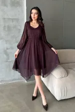 Robe asymétrique prune scintillante en gros