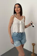 Short en jean bleu d'été en gros