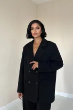 Ensemble veste et pantalon confort noir à 3 fils en gros