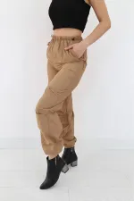 Toptan Camel Lastikli Paraşüt Pantolon