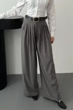 Pantalons gris plissés en gros