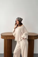 Costume en modal beige en gros