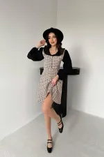 Robe en popeline à bordure en forme de tuile en gros