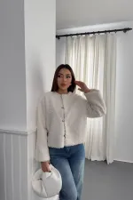 Wholesale Ecru Plush Short Jacket
