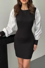 Robe à manches Atlas en dacron noir en gros