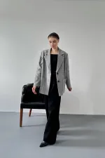 Veste oversize à rayures grises en gros