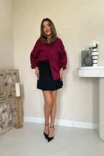 Toptan Bordo Jakarlı Gömlek