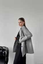 Veste oversize à rayures grises en gros
