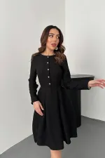 Toptan Siyah Kısa Klasik Elbise
