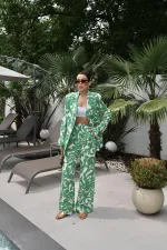 Ensemble veste et pantalon verts en gros