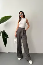 Pantalon confort plissé fumé en gros