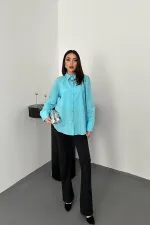 Toptan Mavi Poplin Gömlek